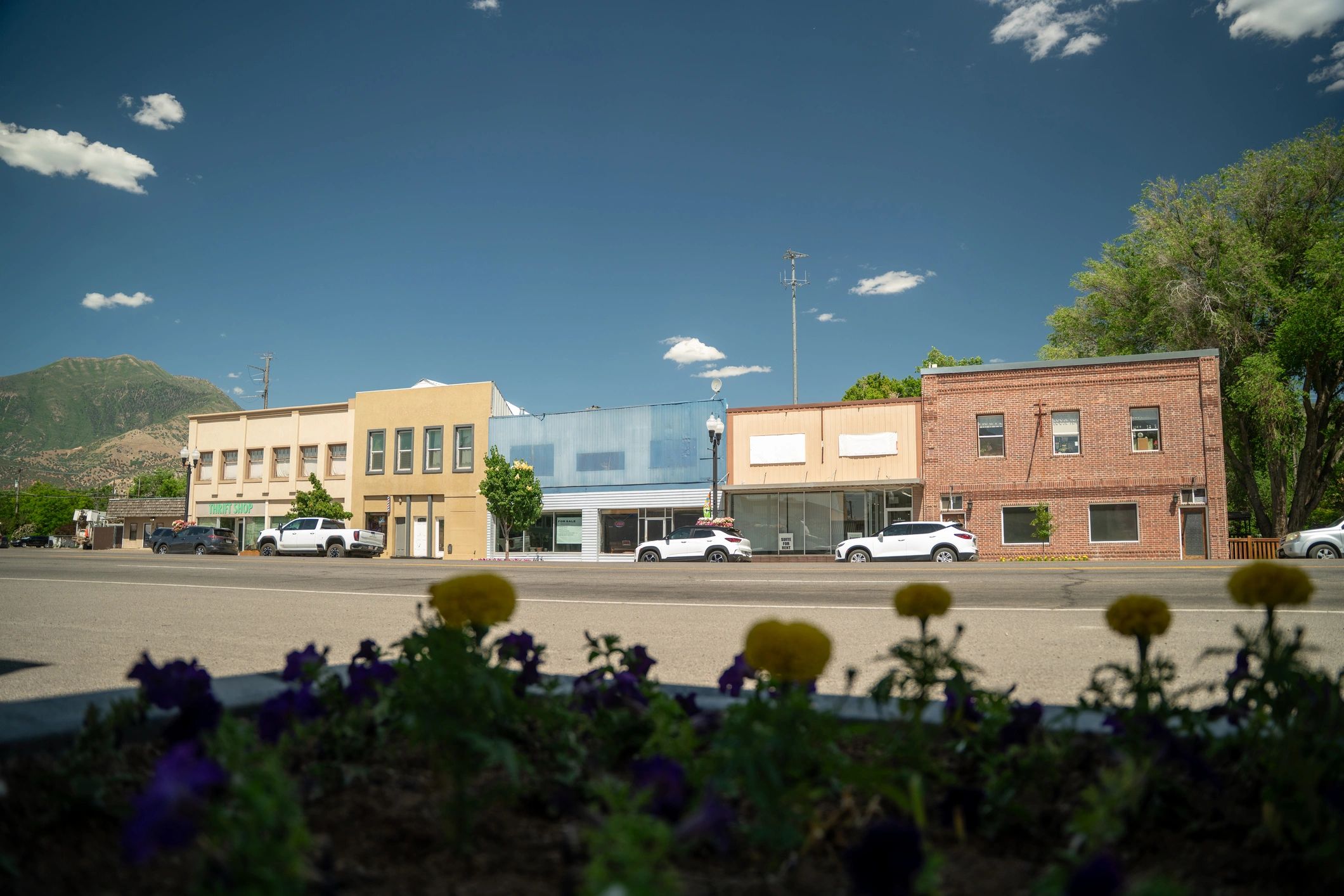 Small-town storefront exterior
